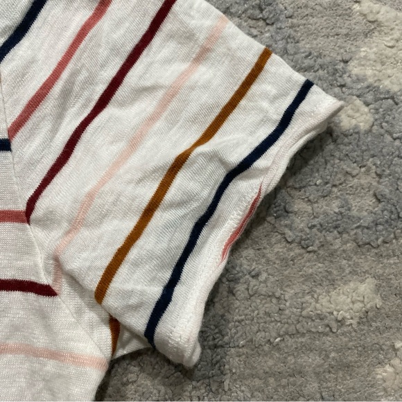 abercrombie fitch Soft Tee Short Sleeve Blouse T-shirt Size XS Stripes White EUC - Picture 4 of 5
